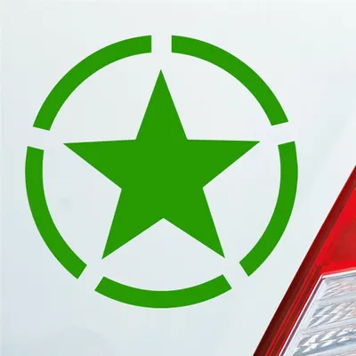 Produktbild von Auto Aufkleber Army Stern Star USA Amerika Militär Armee 10x10 cm Hellgrün Sticker Heckscheibenaufkleber