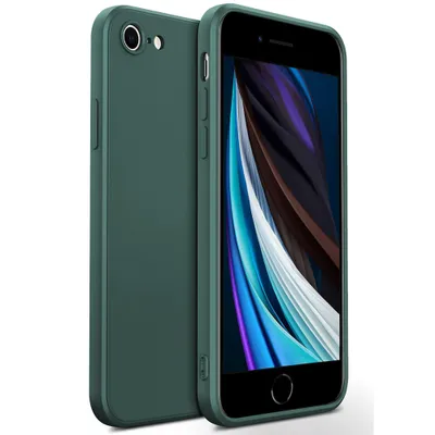 Immagine prodotto di custodia iPhone SE 2020, Custodia in gomma siliconica liquida, antiurto e antigraffio per iPhone SE 2020 Nachtgrün