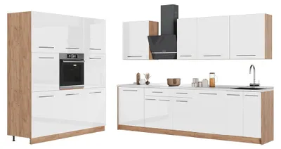 Obrázek produktu pro Kuchyňský kout Vicco Fame-Line Bílá vysoký lesk/Zlatý mocný dub 460 cm, PD Antracit, Model 63805