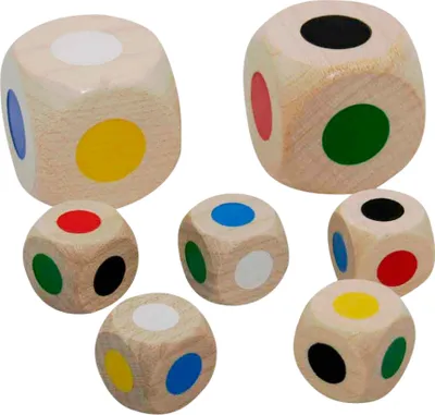 Produktbild von Farbwürfel Set aus Holz - 2 x 30mm,5 x16 mm