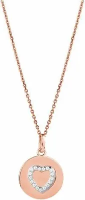 Produktbild von Xenox Damen Halskette Silber Roségold mit Coin- & Herz-Anhänger Zirkonia