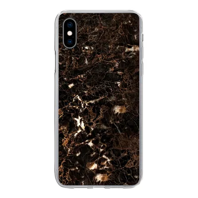 Produktbild von MuchoWow® Handyhülle Schutzhülle Hülle für iPhone Xs Marmor - Schwarz - Gold Silikon Softcase Handy Hülle - Handytasche