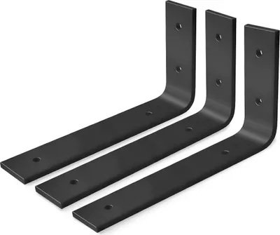 Produktbild von Rikmani Regalträger Metall Regalhalterung Wandträger Regalhalter für Wandregal TES schwarz, 3 Stück