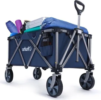 Immagine prodotto di Carrello da trasporto XL - 145 litri - Portata 150 kg - blu - pieghevole - Carrello da spiaggia