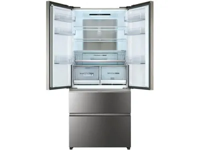Produktbild von Haier FD 83 Serie 7 HB18FGSAAA Kühl-/Gefrierkombination  doppelt öffnend 539 l E Silber  Titanium