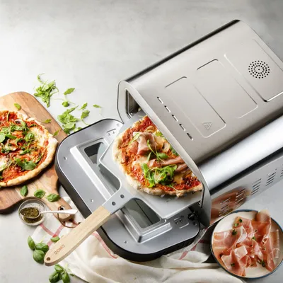 Produktbild von Domo DO9289PZ, 1 Pizza/Pizzen, Edelstahl, Schwarz, 320 cm, 450 °C, 80 - 450 °C, 0,97 m