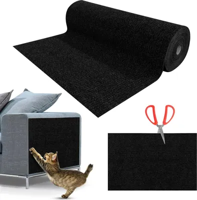 Productafbeelding van Zelfklevende krabmat voor katten - krasbestendige bank, herbruikbare krabmat voor de muur, doe-het-zelf, 40 x 200 cm, bruin