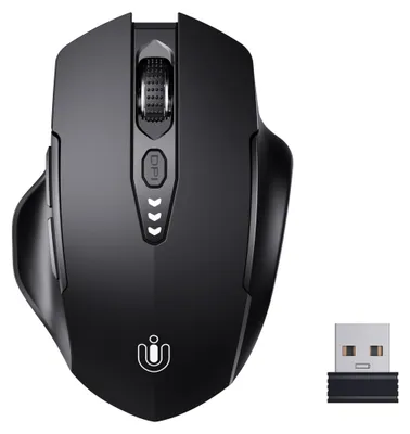 Image de Souris sans fil, souris d'ordinateur rechargeable de 2,4 GHz avec un design ergonomique