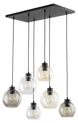 Obrázok produktu pre TK Lighting Čierny závesný luster Cubus pre žiarovky 6x E27 TK2164