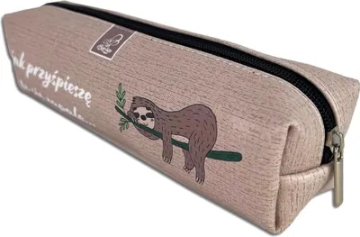 Image de Trousse d'école pour ados, forme rectangulaire, motif « Leniwiec Zapalny »
