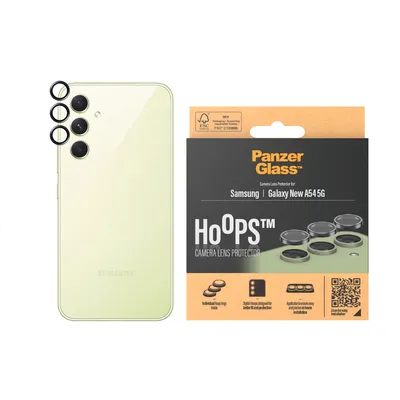 Produktbild von PanzerGlass ® Hoops® Kameraschutz Schwarz Samsung Galaxy A55 5G, Samsung, Samsung - Galaxy A55 5G, Trockene Anwendung, Kratzresistent, Schockresistent, Schwarz, 1 Stück(e)