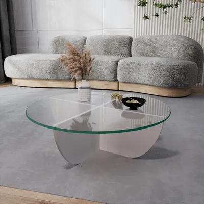 Produktbild von Skye Decor, Lily - White, Couchtisch, Weiß, 100 % gehärtetes Glas, 90 x 90 x 30 cm