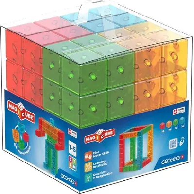 Image de Jouet de construction Geomag Magicube Gem Colors Crystal 64 pièces magnétiques