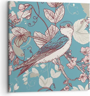 Produktbild von Bild auf Leinwand - Leinwandbild - Vogel Baum modern - 70x70cm - Wand Bild - Wanddeko - Wandbilder - Leinwanddruck - Bilder - Kunstdruck - Wanddekoration - Leinwand bilder - Wandkunst - AC70x70-3585