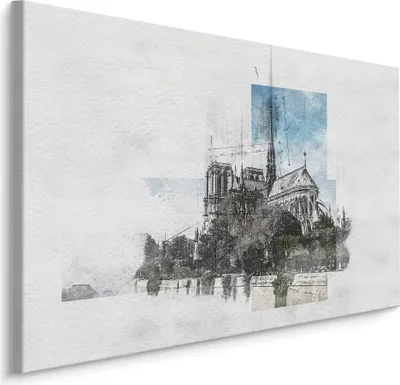 Immagine prodotto di Favolosa carta da parati su tela 100x70 cm XXL stampa d'arte Parigi città Notre-Dame