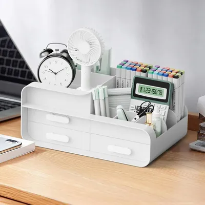 Produktbild von Make Up Kosmetik Organizer Kosmetik Aufbewahrung mit 3 Schubladen Multifunktionaler Organizer Schminke mit Fächer für die Aufbewahrung von Kosmetika