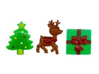 Produktbild von 3er Set Broschen Miniblings Pin Button Tannenbaum Weihnachten Rentier Geschenk
