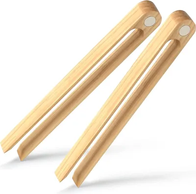 Produktbild von Bambus Küchenzangen - Hitzebeständig und Umweltfreundlich - Set von 2