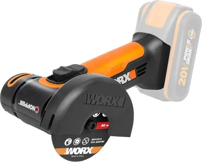 Obrázek produktu pro Akumulátorová mini úhlová bruska CHOPPER WORX 20V 76mm WX801.9, bez baterie a nabíječky