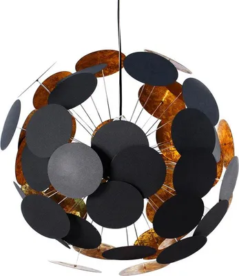 Produktbild von Leuchte Metall Schwarz Gold Design Deckenleuchte Ø 70cm E14 Deckenlampe Hängelampe