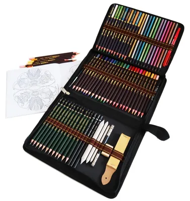 Image de Jeu de 72 crayons de couleur pour le dessin et l'esquisse, avec accessoires