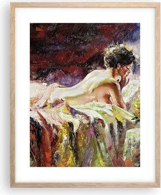 Produktbild von Gerahmtes Poster - Rahmen in heller Eiche - Frau Modell - 40x50 cm - Wand Bild - Wanddeko - Wandbilder - Kunstposter - Wandposter - Bilderrahmen - Bilder - Kunstdruck - Wandbild - P2NPA40x50-3534