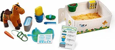Produktbild von Melissa & Doug Pferdepflege Spielset - Plschpferd - 23-teiliges Spielzeug