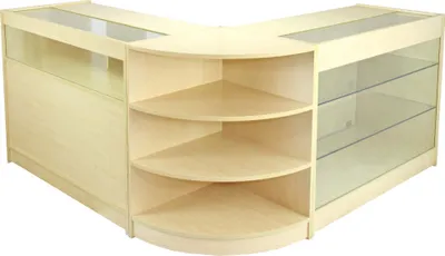 Produktbild von MonsterShop B1200 K1200 LM60 Aquarius Ladeneinrichtung Rezeption Ladentheke Ladentresen Verkausftisch Verkaufstheke Kassentisch Empfangstresen Theke Ahorn