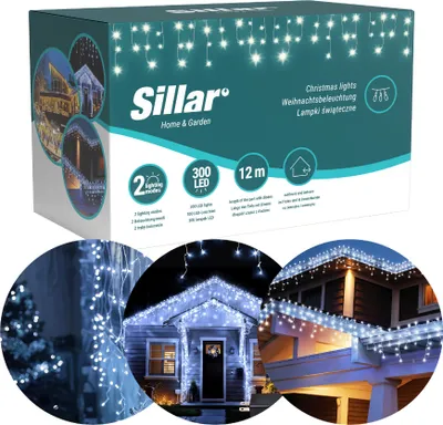 Productafbeelding van IJzelregen, lichtketting, koud wit, 500 LED's, 20 meter, IP44, geschikt voor buiten, kerstdecoratie, railing, koud wit