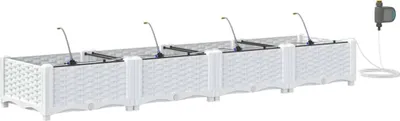 Obrázek produktu pro Zahradní pěstebník 4 pcs Bílý 160 x 40 x 22 cm Plast