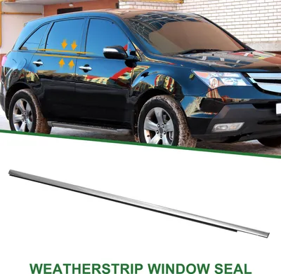 Image de Joint D'Étanchéité De Fenêtre, Bande De Garniture De Fenêtre, Pour Acura Mdx 2008-2009, PVC, Avant Gauche, No.72450Stxa01Zb, Noir Argenté, 1 Pièce