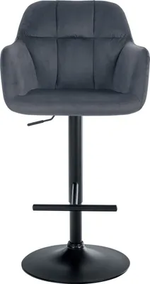 Produktbild von Barhocker Natoma Samt schwarz dunkelgrau