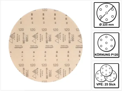 Produktbild von Bosch SIA Scheibe Keramik Schleifnetz sianet 7500 225 mm Körnung P120 25 Stück ( F03E0068EK )
