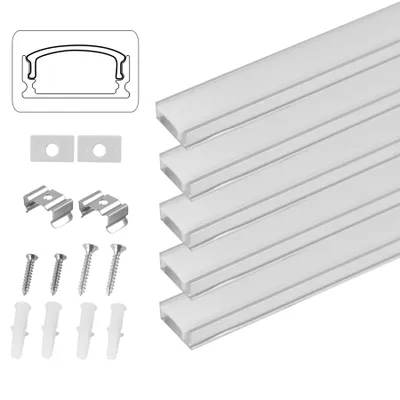 Produktbild von Speed 5x 1m LED Profil Aluprofil Alu Leiste Schiene Profile für LED-Streifen Eloxiert U-form Mit Endkappe Befestigungsclip