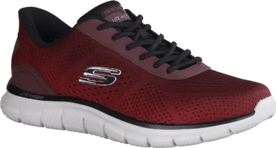 Immagine prodotto di Skechers Track Revno 233038-RDB Sneaker da uomo, tessuto/sintetico, rosso/nero - Tecnologia Skechers, marchio Skechers, Skechers Slip-Ins, rosso