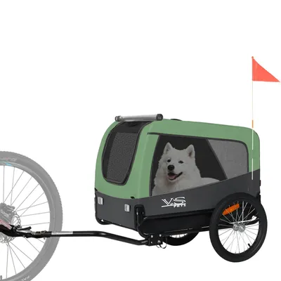 Produktbild von Tiggo VS Pets L Hundeanhänger groß Fahrradanhänger für mittelgroße und große Hunde bis 35 kg, Klappbar,