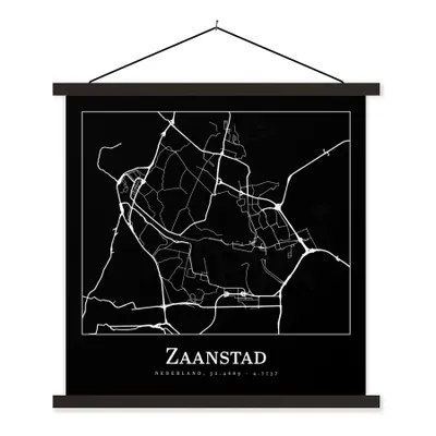 Obrázek produktu pro MuchoWow® Textilní plakát - Mapa - Zaanstad - Mapa města - 40x40cm - S černými lamelami