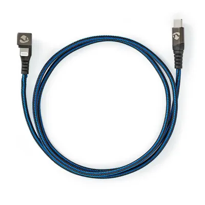 Produktbild von Nedis GCTB39650AL10, 1 m, Lightning, USB C, Männlich, Männlich, Schwarz, Blau