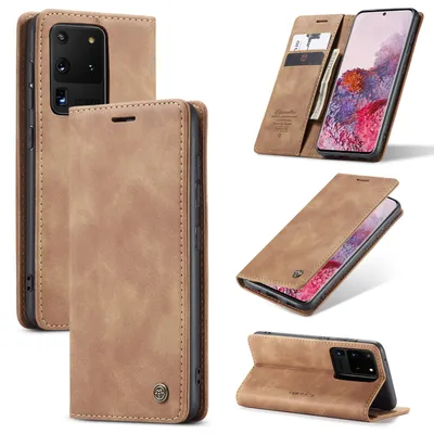 Produktbild von Hülle Samsung Galaxy S20 Ultra Handyhülle Klapphülle Tasche Etui Flip Case Hellbraun