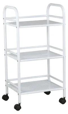 Immagine prodotto di Carrello Portavivande 3 Ripiani Ruote Cucina Mobile 40x32x75 cm.Colore:Bianco