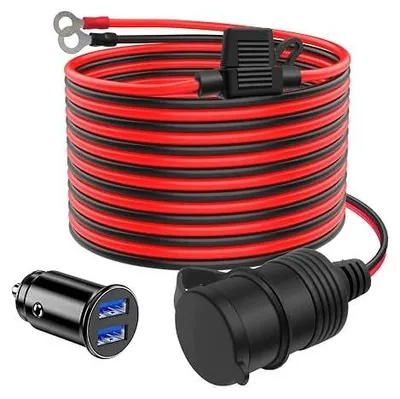 Zdjęcie produktu dla Przedłużacz gniazda zapalniczki samochodowej 2M USB adapter 12V/24V