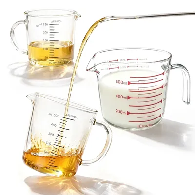 Glas-Messbecher-Set 3-teilig, 250/500/700 ml, Borosilikatglas