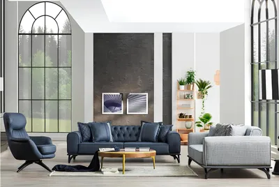 Produktbild von Moderne Chesterfield Couch Polster Möbel Blaue Couchen Sofas Luxus
