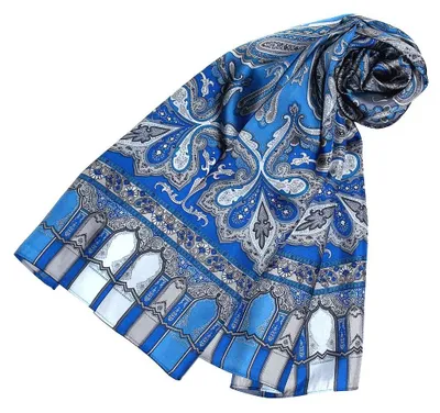 Zdjęcie produktu dla Elegancki jedwabny szal damski z motywem paisley