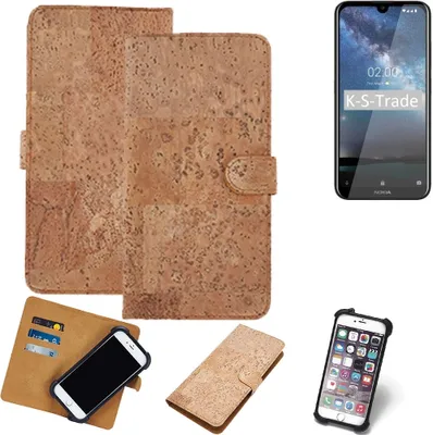 Produktbild von K-S-Trade Hülle kompatibel mit Nokia 2.2 (2019)  Kork Handyhülle Cover  Schutzhülle TPU Case Bumper in Hellbraun, (1x)