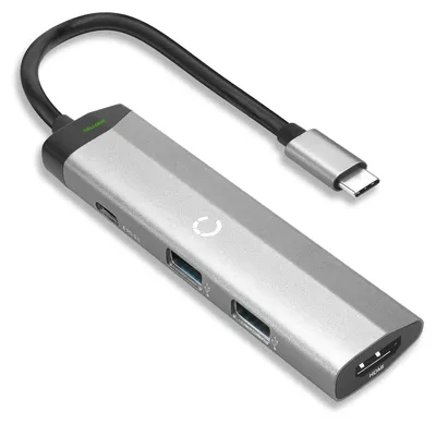 Image de CELLONIC - Hub USB-C 4 Ports : 1x 4K HDMI, 1x USB-C Power Delivery et 2x USB-A 3.0 pour Ordinateur Portable Smartphone et Tablette - ajout Appareils USB et Adaptateur Vidéo TV vers PC