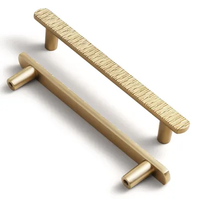 Image de Ensemble de 6 poignées de placard en alliage de zinc avec finition champagne bronze