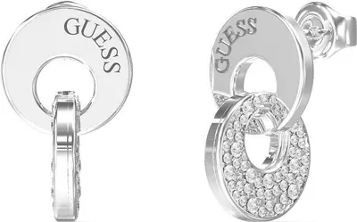 Image de Boucles d'oreilles pendentif Guess collection argent Blooming summer - femme