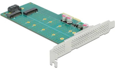 Produktbild von PCI Express x4 Karte zu 1 x M.2 Key B + 1 x NVMe M.2 Key M