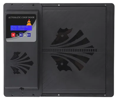 Programmierbare Kippenhocktür mit LED-Timer, schwarz
